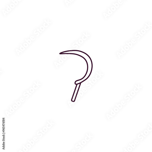 sickle outline icon. Linear vector from farming and gardening concept. Thin line sickle icon isolated on white background