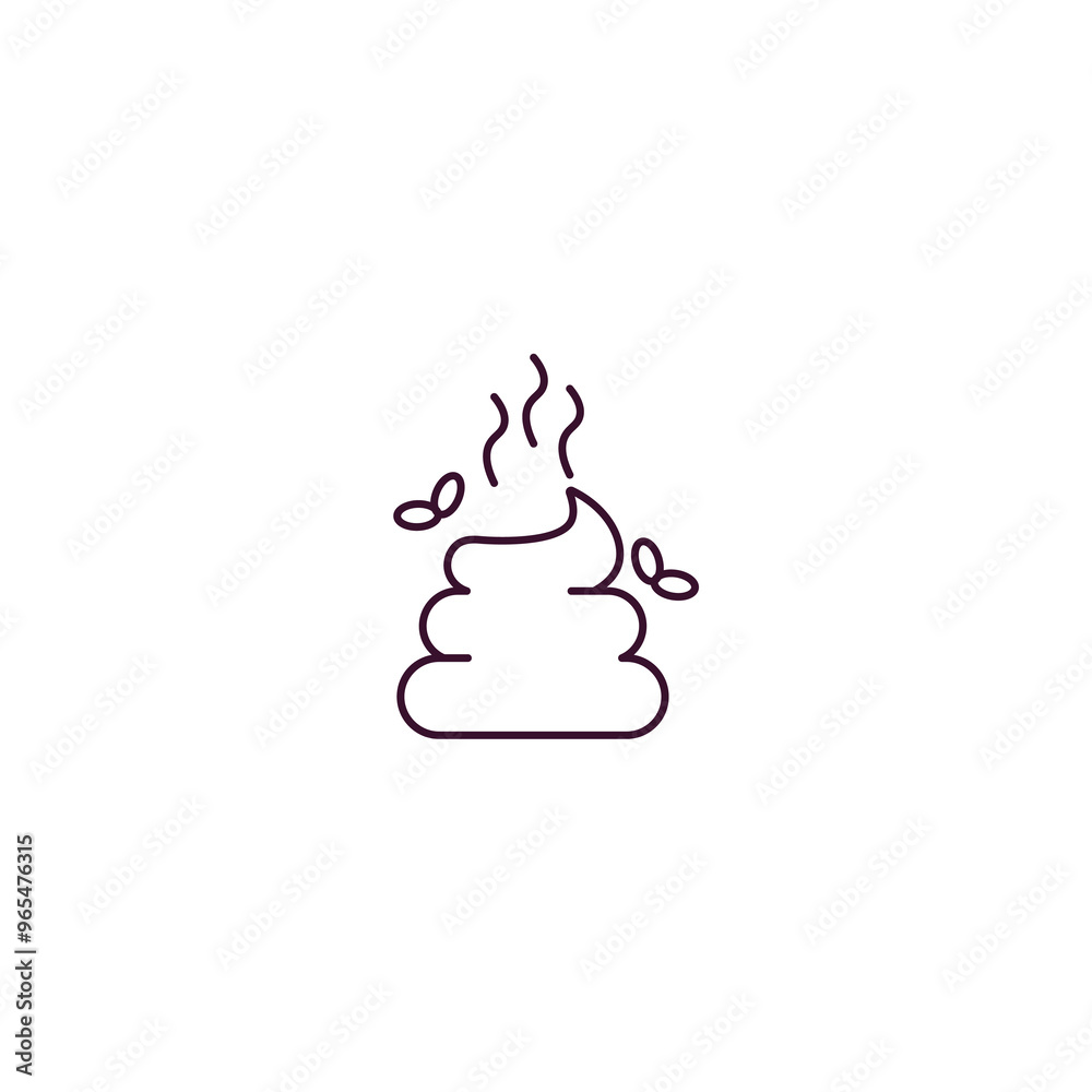 poo outline icon. Linear vector from farming and gardening concept. Thin line poo icon isolated on white background poo outline icon. Linear vector from farming and gardening concept. Thin line poo icon isolated on white background