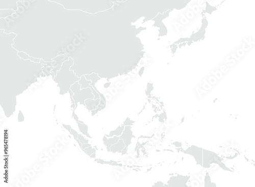 Map of Asia isolated on white background. for website layouts, background, education, precise, customizable, Travel worldwide, map silhouette backdrop, earth geography, political, reports.