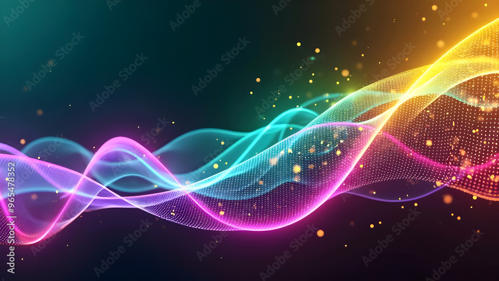 Abstract Glowing Wave with Particles Abstract Glowing Wave with Particles