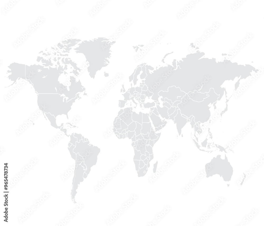 Fototapeta premium World map vector, isolated on white background. Flat Earth, gray map template for web site pattern, annual report, infographics. Globe similar world map icon. vector EPS10.