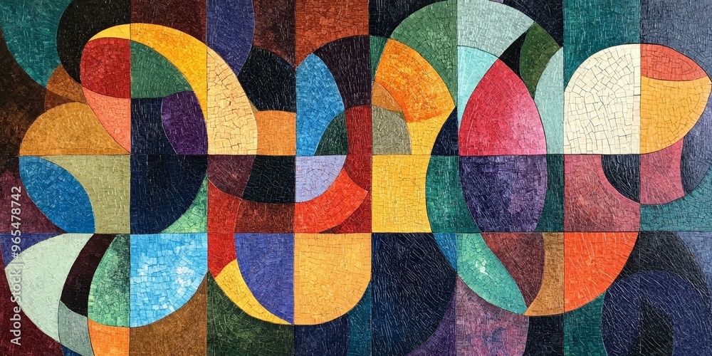 Colorful mosaic abstract geometric art.