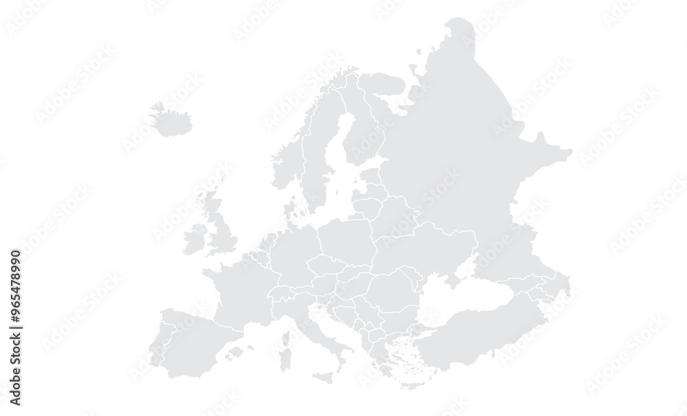 Europe map isolated on white background. for website layouts, background, education, precise, customizable, Travel worldwide, map silhouette backdrop, earth geography, political, reports. Europe map isolated on white background. for website layouts, background, education, precise, customizable, Travel worldwide, map silhouette backdrop, earth geography, political, reports.