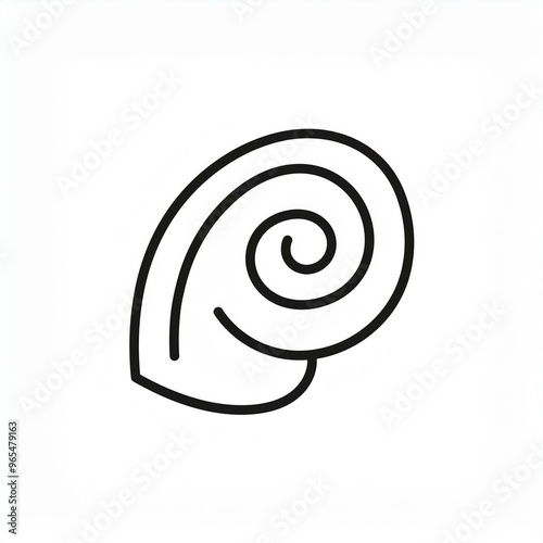 spiral seashell black icon isolated on white