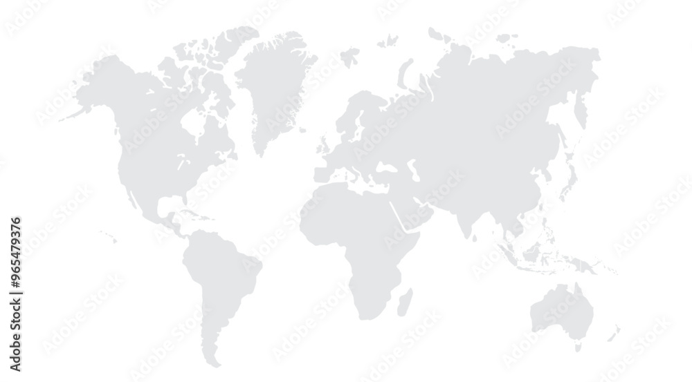 Fototapeta premium World map vector, isolated on white background. Flat Earth, gray map template for web site pattern, annual report, infographics. Globe similar world map icon. vector EPS10.