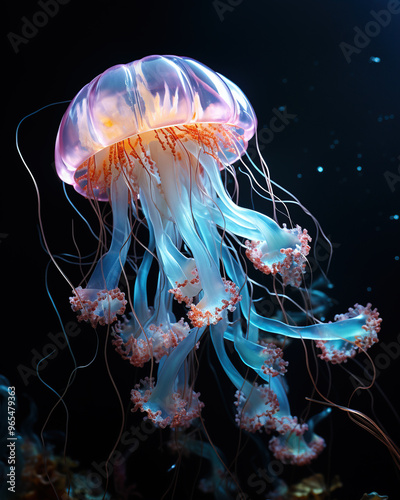 Beautiful jellyfish underwater in sea