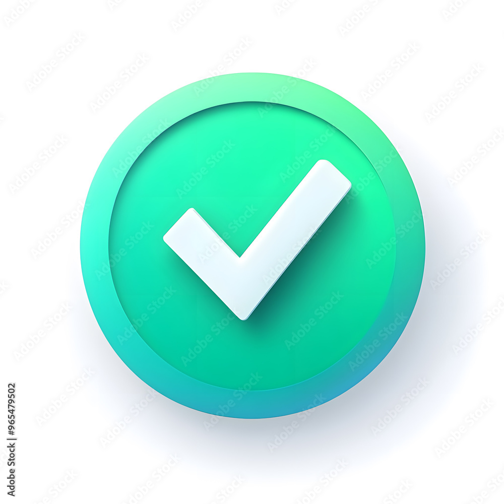 Check mark, completed, done green gradient round icon isolated on white Check mark, completed, done green gradient round icon isolated on white