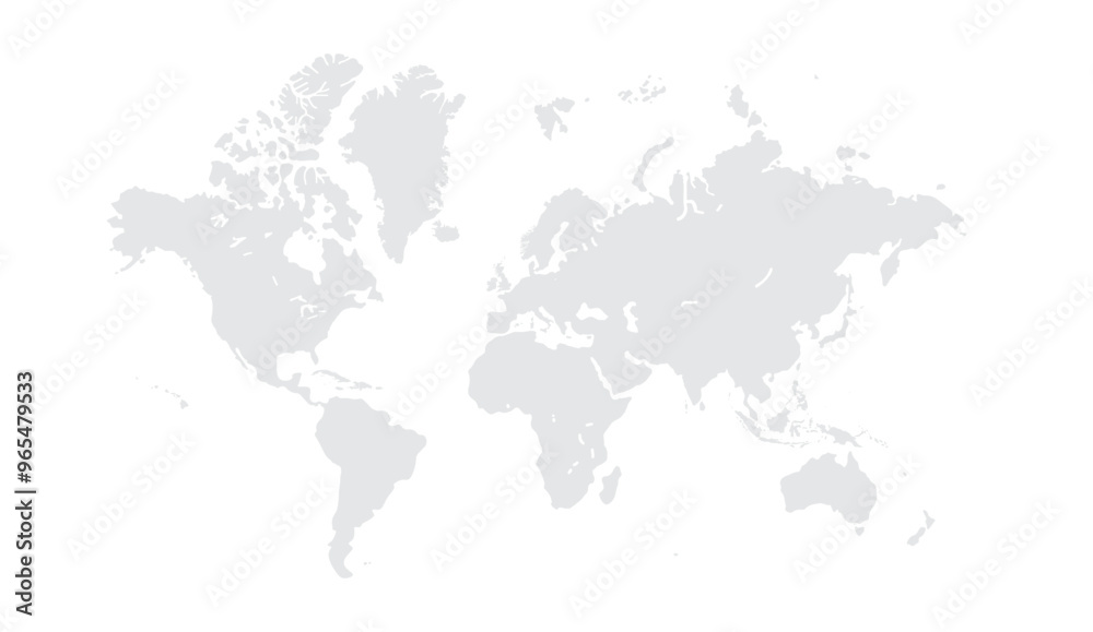 Obraz premium World map vector, isolated on white background. Flat Earth, gray map template for web site pattern, annual report, infographics. Globe similar world map icon. vector EPS10.