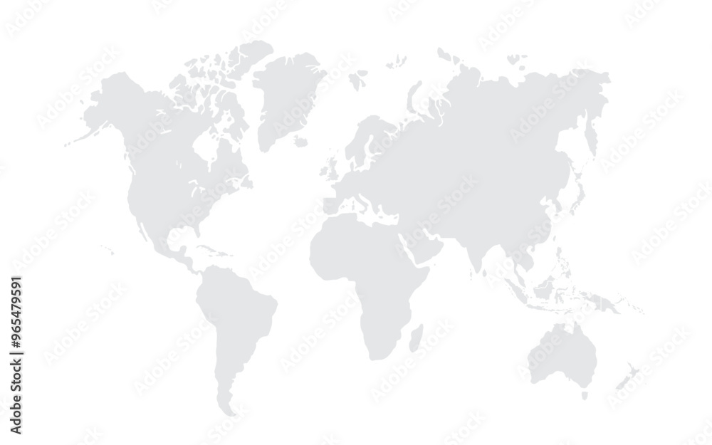 Obraz premium World map vector, isolated on white background. Flat Earth, gray map template for web site pattern, annual report, infographics. Globe similar world map icon. vector EPS10.