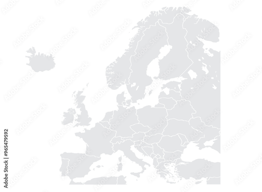 Europe map isolated on white background. for website layouts, background, education, precise, customizable, Travel worldwide, map silhouette backdrop, earth geography, political, reports. Europe map isolated on white background. for website layouts, background, education, precise, customizable, Travel worldwide, map silhouette backdrop, earth geography, political, reports.