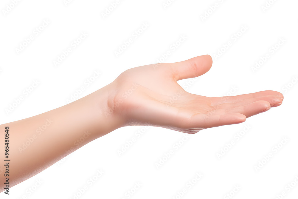 Female hand keeping empty cupped palm isolated on white background
Female hand keeping empty cupped palm isolated on white background