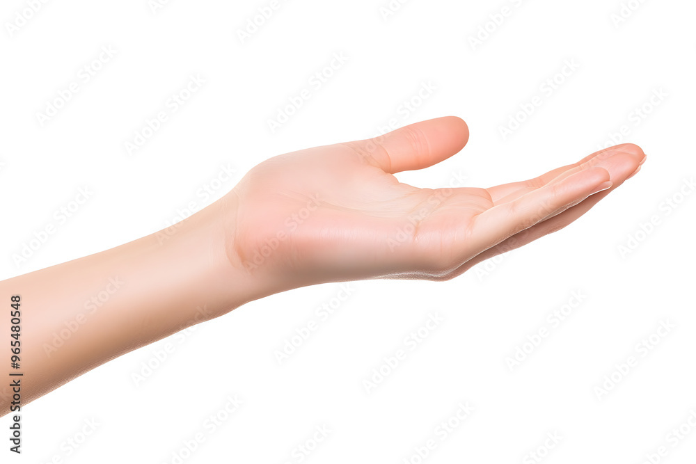Female hand keeping empty cupped palm isolated on white background
Female hand keeping empty cupped palm isolated on white background