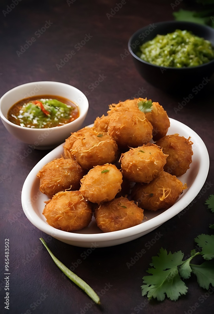 Delicious Indian traditional dish Pakora or bhaji or Bhajji Delicious Indian traditional dish Pakora or bhaji or Bhajji