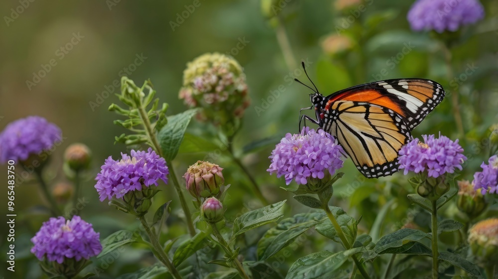Naklejka premium World Photography Day Butterfly on Flower Captured in Detail