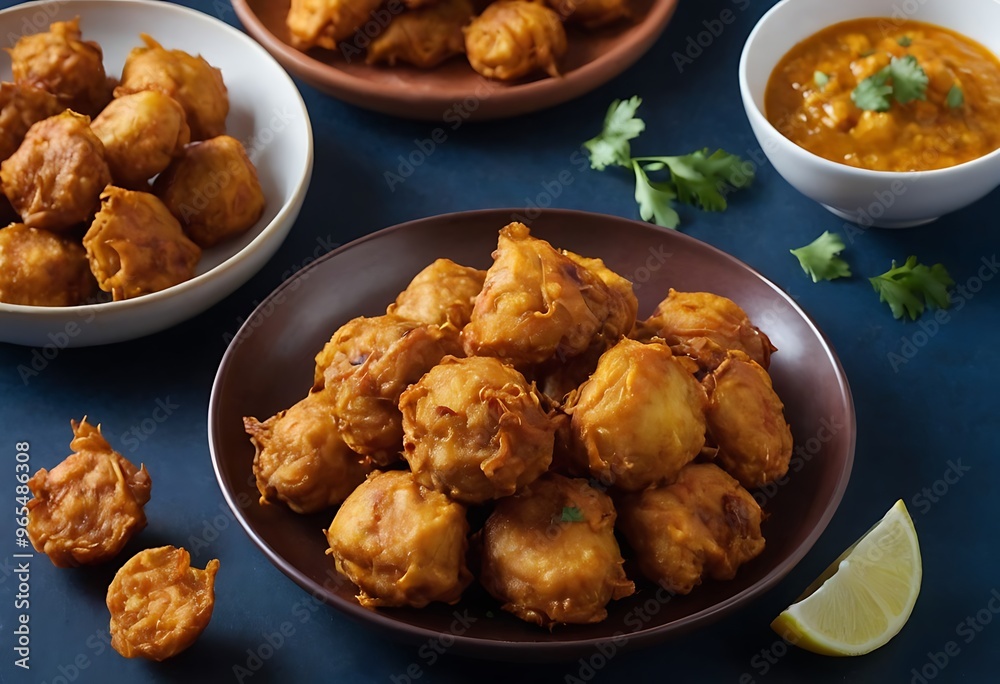 Delicious Indian traditional dish Pakora or bhaji or Bhajji Delicious Indian traditional dish Pakora or bhaji or Bhajji
