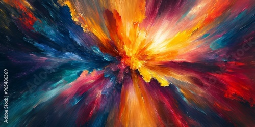Wallpaper Mural Abstract painting with radiating colors. Torontodigital.ca