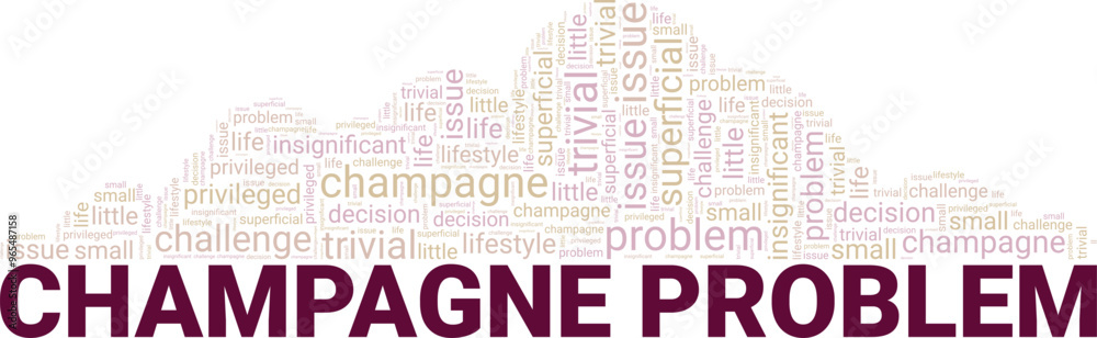 Obraz premium Champagne Problem word cloud conceptual design isolated on white background.