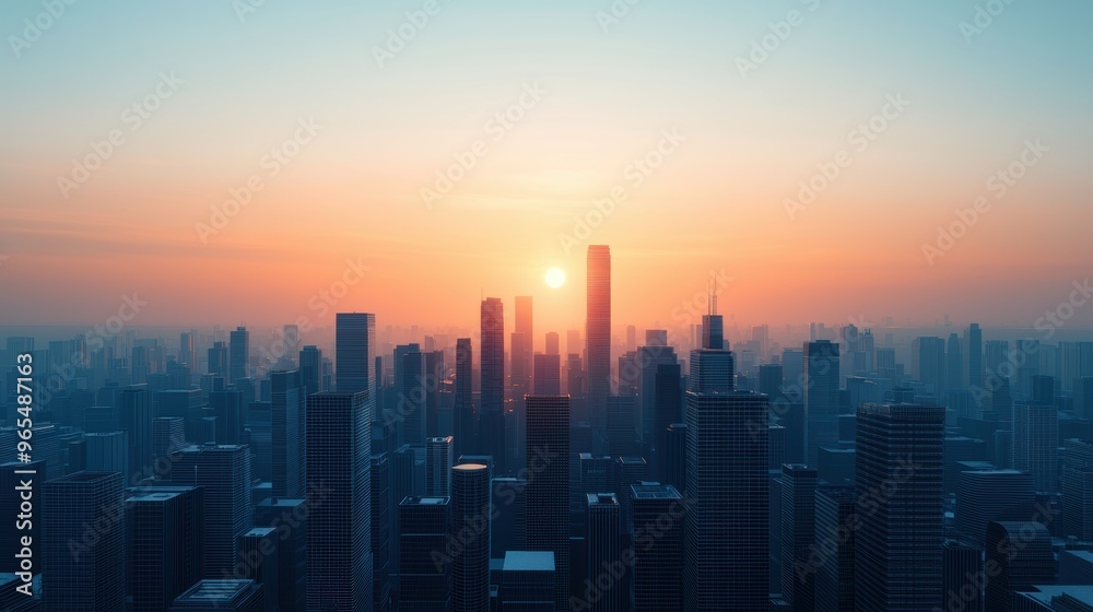 Futuristic Scifi City Skyline with Towering Skyscrapers in Model with Ray Tracing Technology Futuristic Scifi City Skyline with Towering Skyscrapers in Model with Ray Tracing Technology