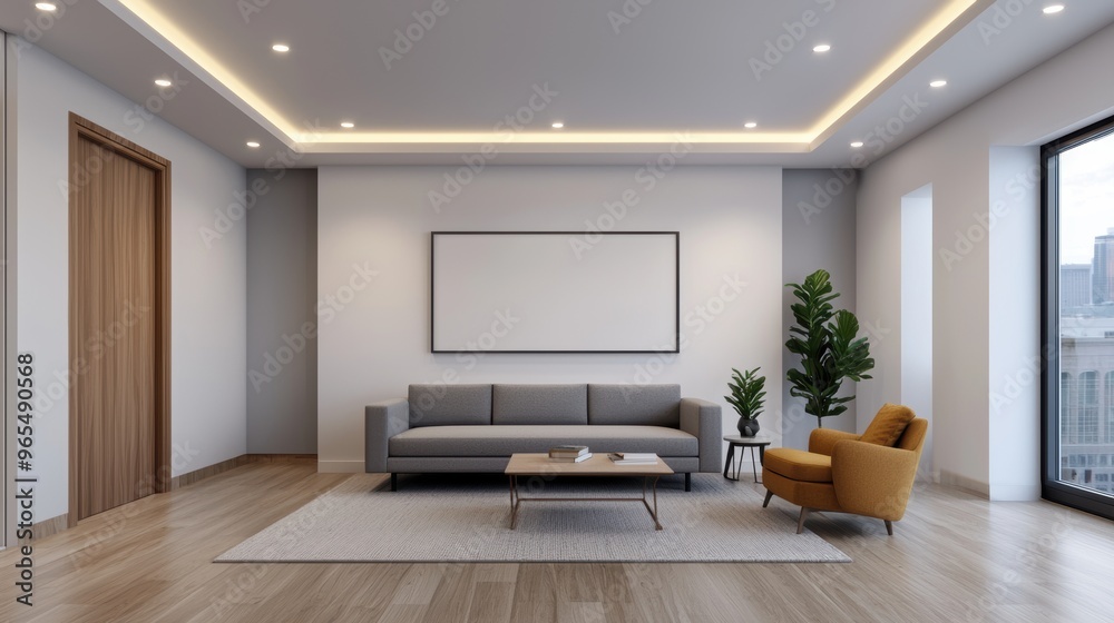 Futuristic Open Office Concept with Modern Ray Tracing Design in