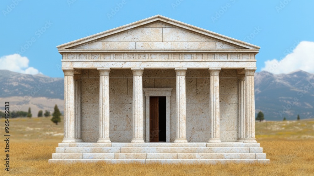 Fototapeta premium Mystical Ancient Temple in - Weathered Stone Structures of the Past