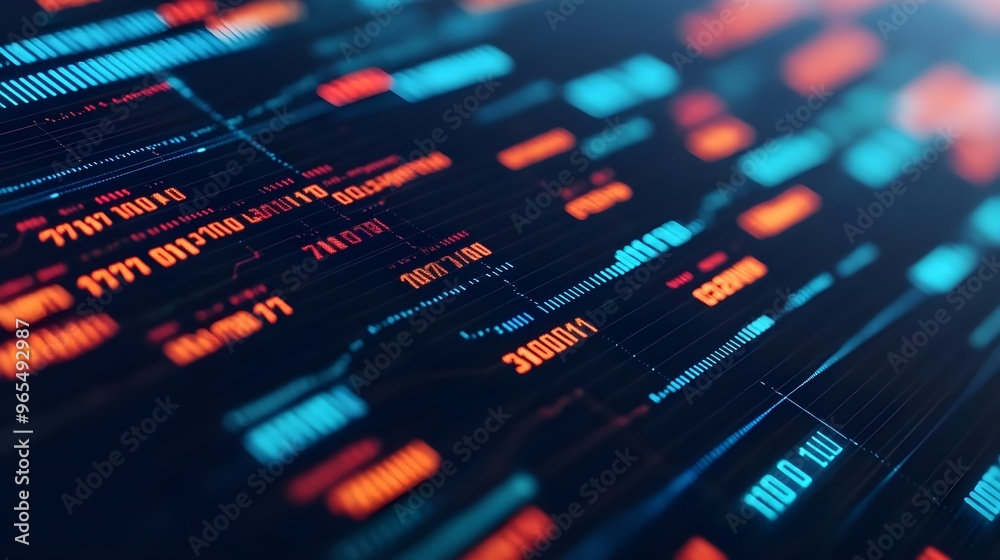 Abstract Digital Interface with Neon Colors Abstract Digital Interface with Neon Colors