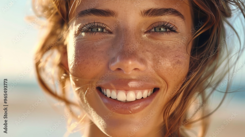 Smiling woman with radiant skin Smiling woman with radiant skin