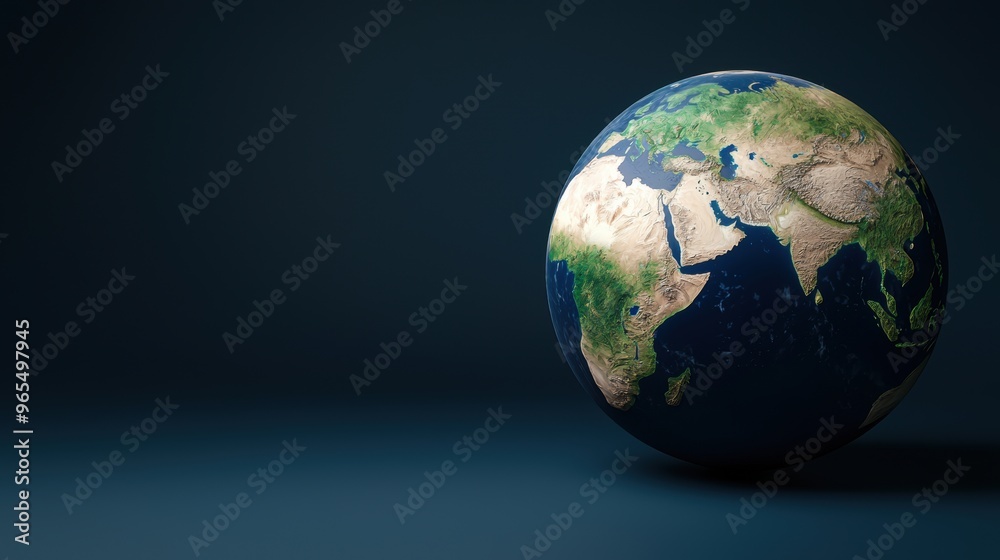Futuristic Holographic Earth Globe with Copy Space and Selective Focus - Visualization for Science Concepts Futuristic Holographic Earth Globe with Copy Space and Selective Focus - Visualization for Science Concepts