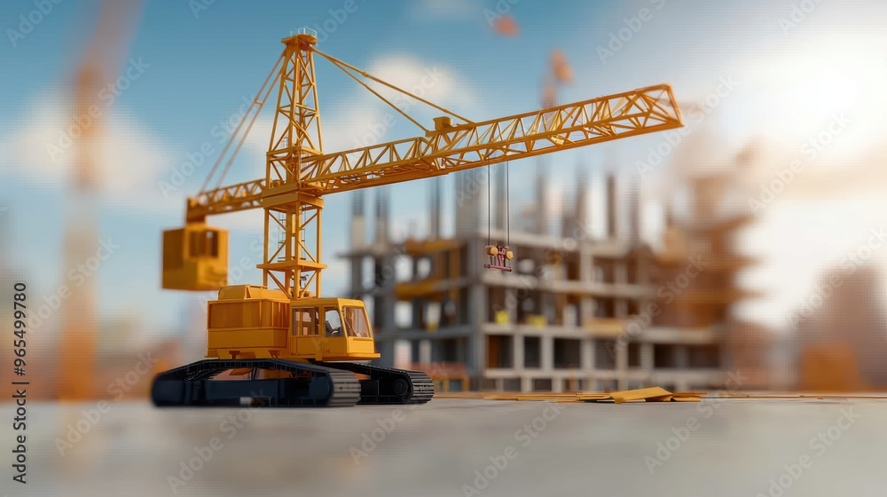 Futuristic Digital Construction Site with Advanced Machinery - Futuristic Digital Construction Site with Advanced Machinery -