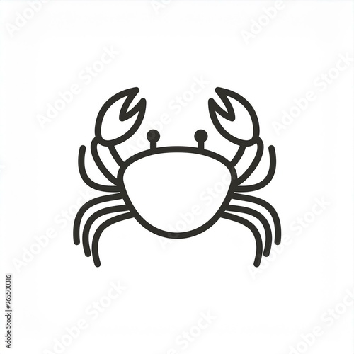 crab black icon isolated on white photo