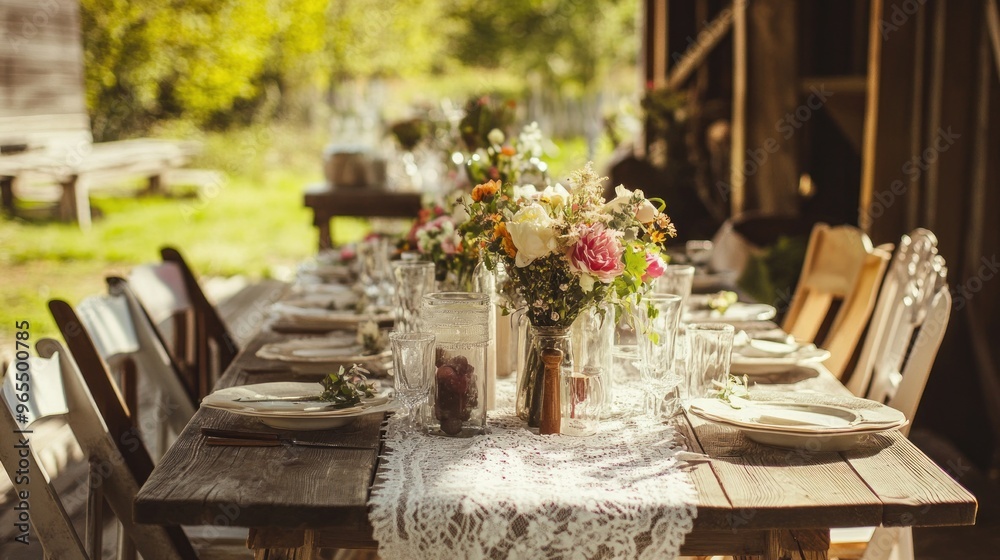 Rustic Wedding Table Setting Rustic Wedding Table Setting