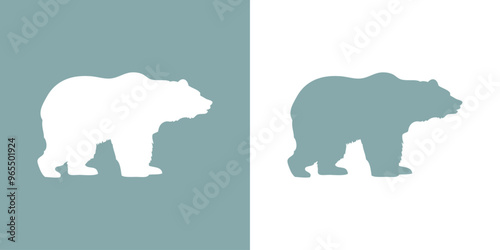 Logo vida salvaje. Silueta de oso de perfil