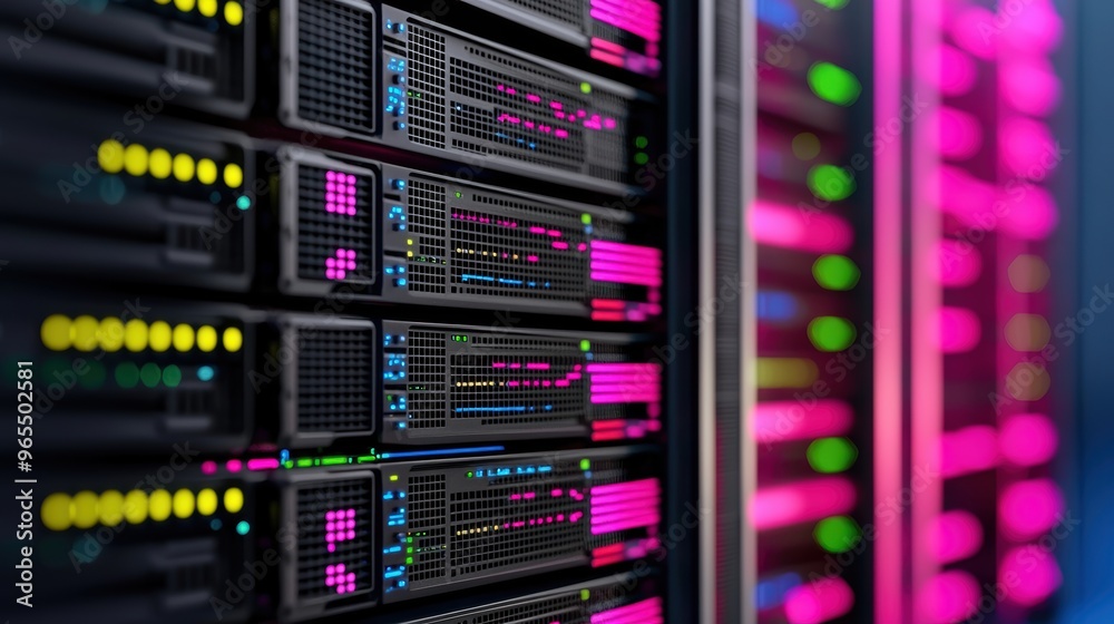 Modern Data Center Server Heat Map Visualization in with Copy Space, Selective Focus, and Quality Modern Data Center Server Heat Map Visualization in with Copy Space, Selective Focus, and Quality