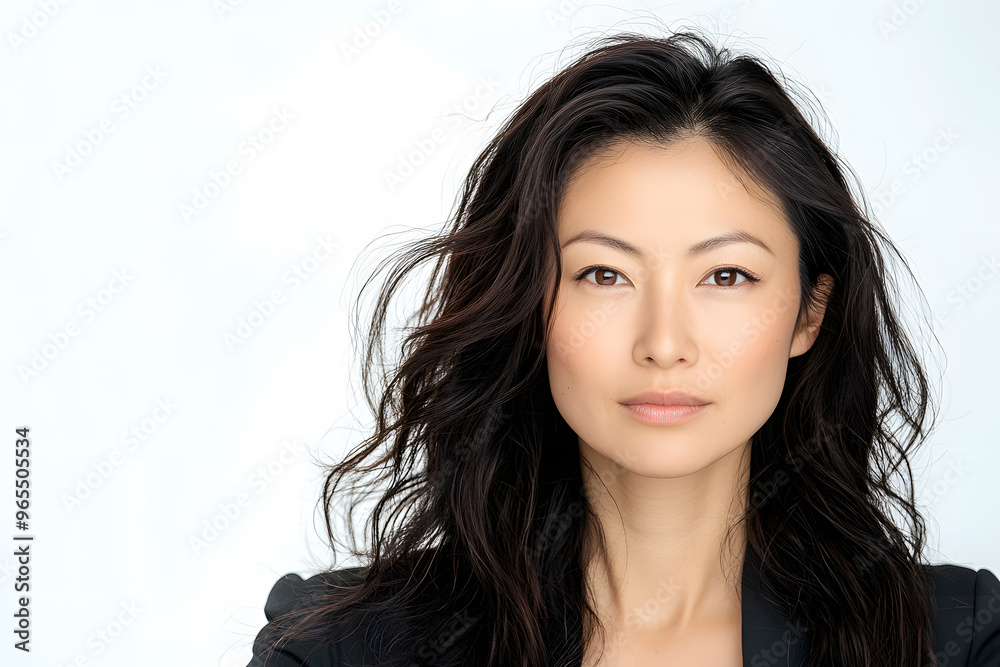 Naklejka premium Business portrait of middle age Asian woman isolated on white background