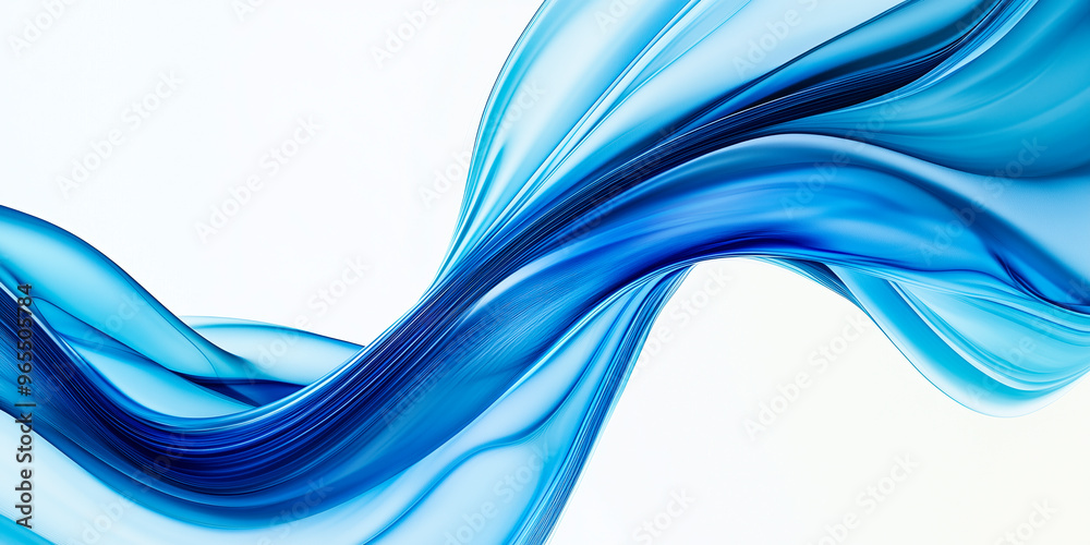 Abstract blue wave pattern on white background, featuring flowing and dynamic lines that create sense of movement and fluidity, with modern and clean aesthetic Abstract blue wave pattern on white background, featuring flowing and dynamic lines that create sense of movement and fluidity, with modern and clean aesthetic