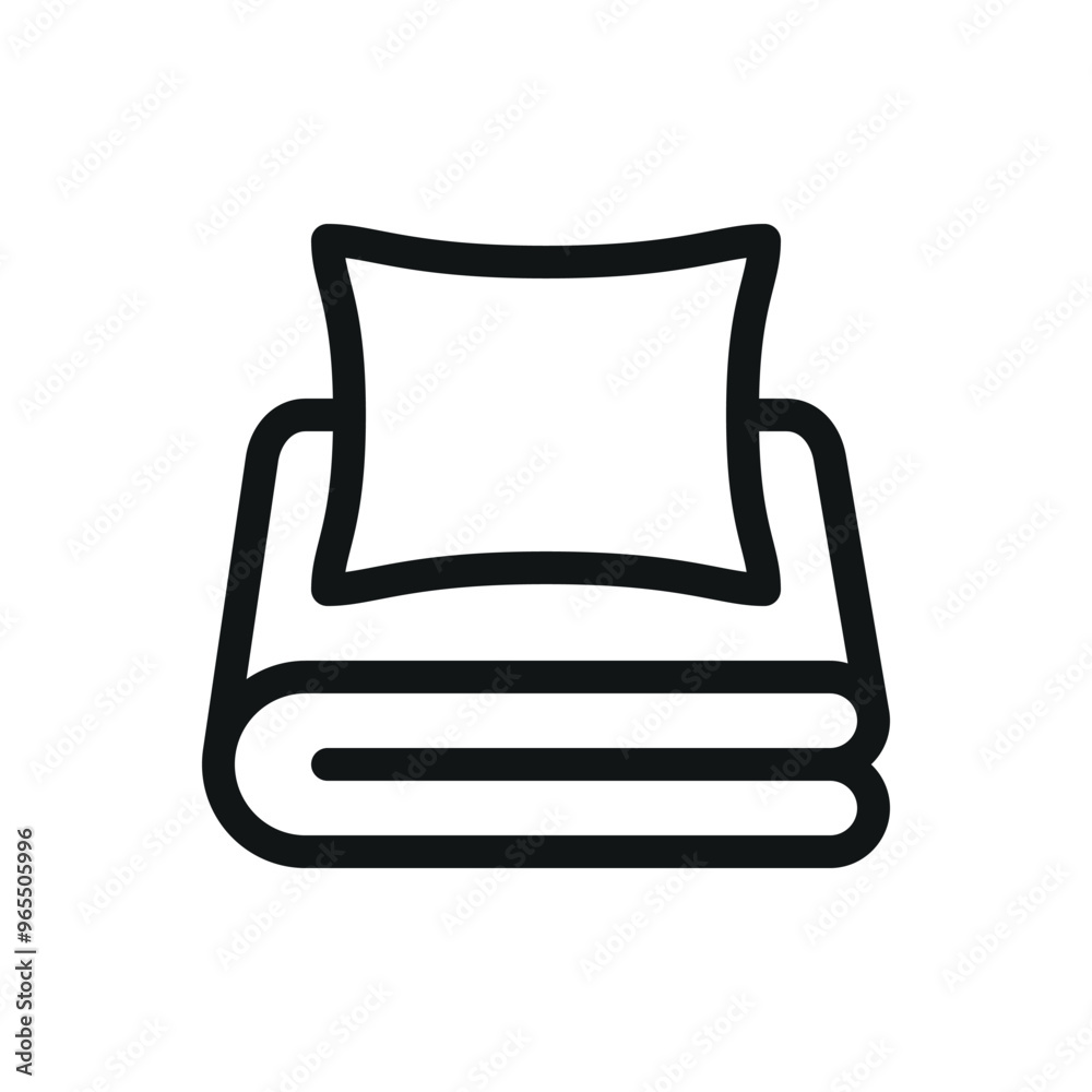 Bed linen set isolated icon, bed linens vector icon with editable stroke Bed linen set isolated icon, bed linens vector icon with editable stroke