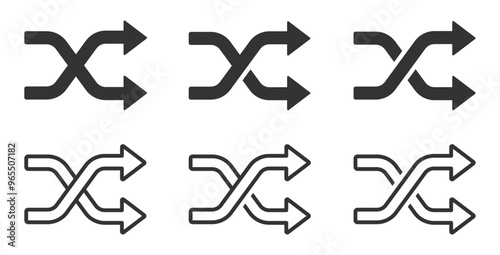 Shuffle vector icon designs set. Shuffle icons collection