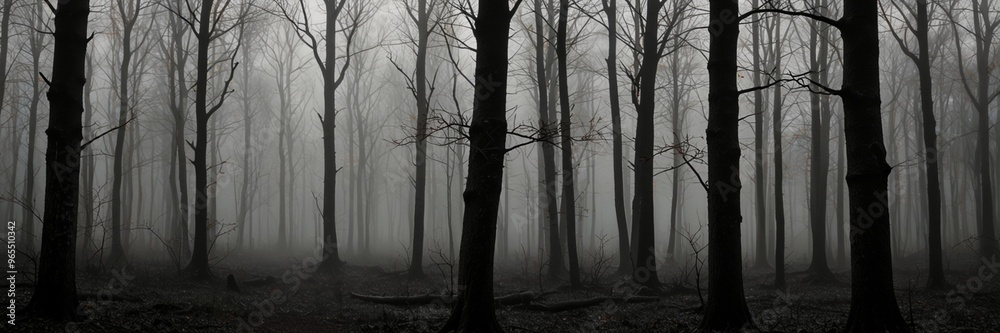 misty morning in the forest misty morning in the forest
