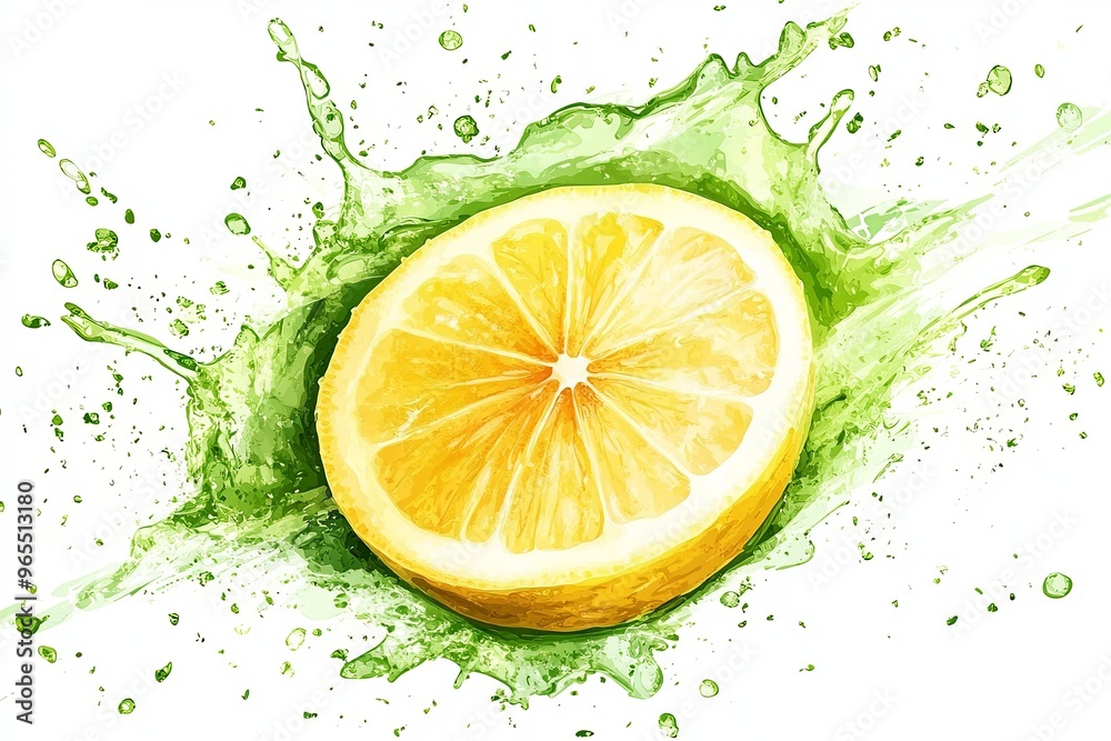 A single lemon slice in the middle of the background A single lemon slice in the middle of the background
