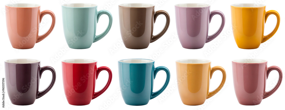 Set of colorful ceramic coffee mugs in various pastel and bold shades – perfect for kitchenware, drinkware design, home decor, and coffee cup collections Set of colorful ceramic coffee mugs in various pastel and bold shades – perfect for kitchenware, drinkware design, home decor, and coffee cup collections