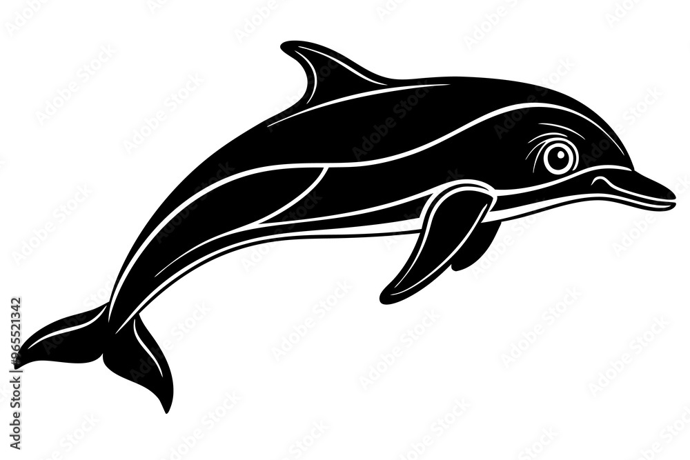 Obraz premium Dolphin silhouette vector .This is editable and printable vector eps file