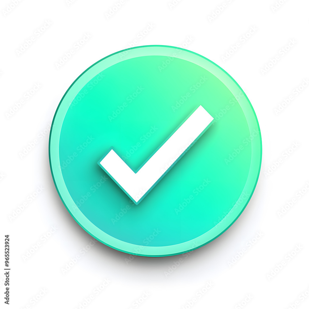 Check mark, completed, done green gradient round icon isolated on white Check mark, completed, done green gradient round icon isolated on white