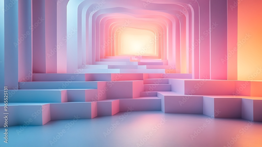 A modern 3D papercraft box plot, pastel-colored folded paper strips creating rectangular boxes and lines, glowing ambient light, soft shadows, clean minimalist backdrop, detailed paper folds.