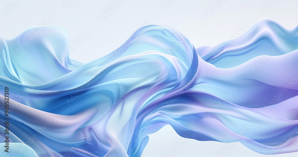 Fototapeta premium Abstract blue background with soft waves and light lines for elegant design