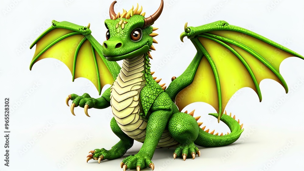 Obraz premium green dragon cartoon