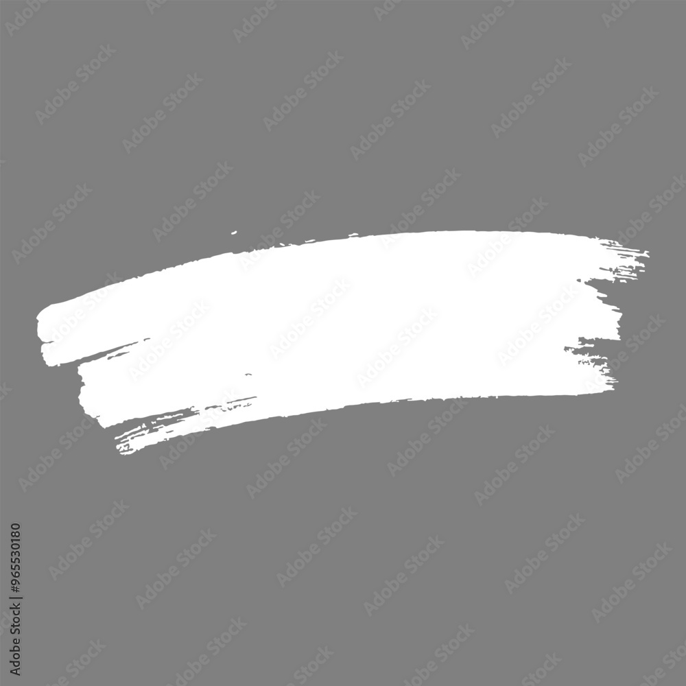 white ink paint brush stroke isolated on dark grey background
