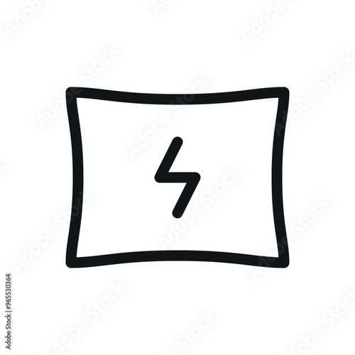 Electric pillow isolated icon, electric heated cushion vector icon with editable stroke
