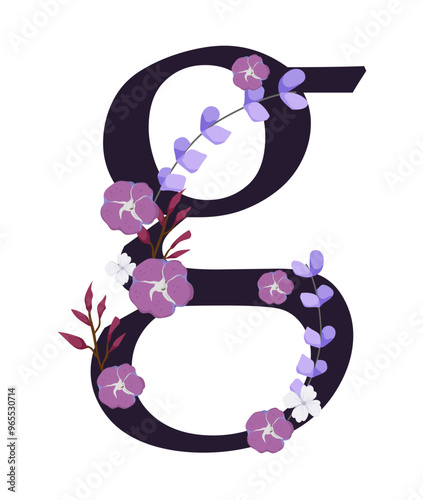 Vector sign with flowers decorations