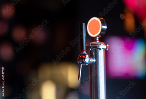 Tableau sur toile Beer tap standing alone waiting for bartender