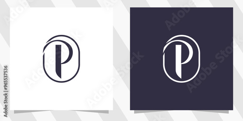 letter p logo design vector