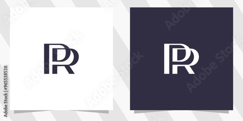 letter rp pr logo design vector